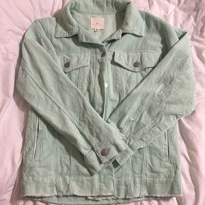 Green corduroy button up jacket